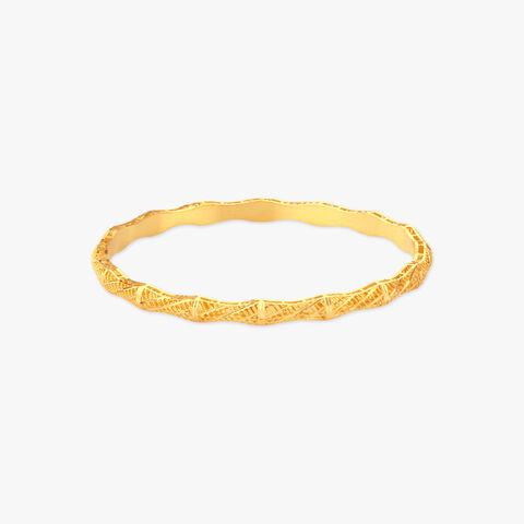 Geometric Rhythm Gold Bangle