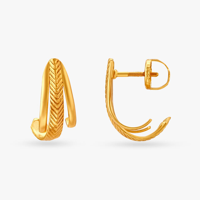 Stylish Chevron Hoop Earrings,,hi-res image number null