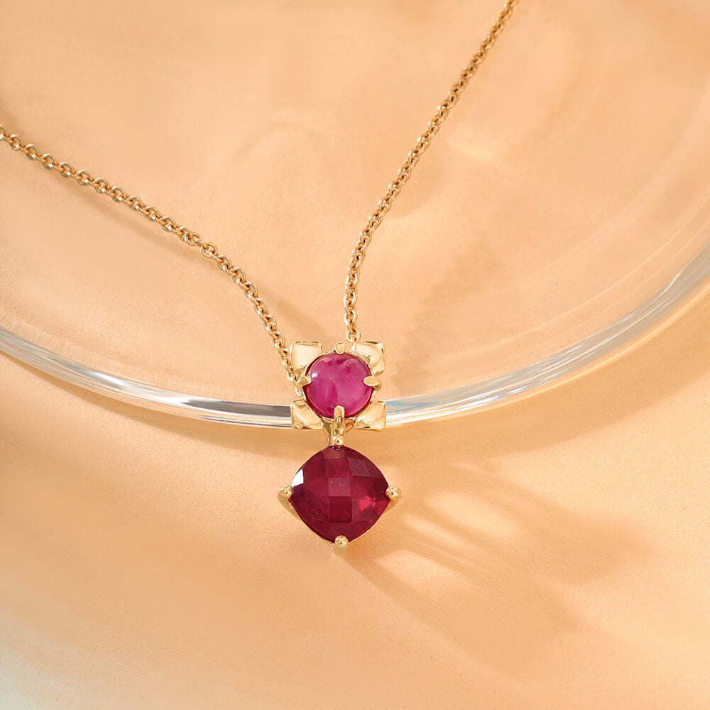 Tanishq ruby pendant set deals