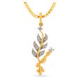 Divine 18 Karat Yellow Gold And Diamond Flute Pendant,,hi-res image number null