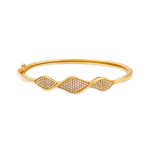 Eclectic Gold and Cubic Zirconia Bangle