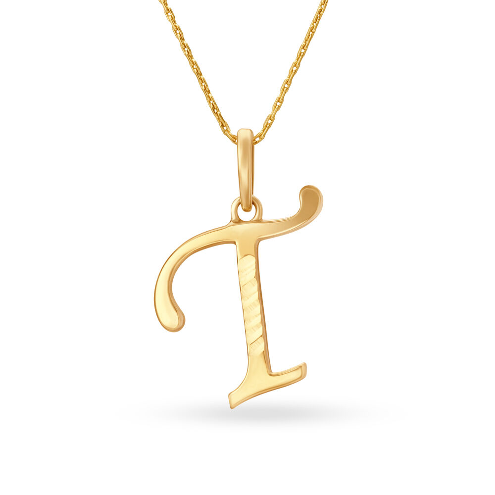 Yellow Gold Round T Initial Pendant Necklace with Diamonds – Janina's  Diamonds & Time