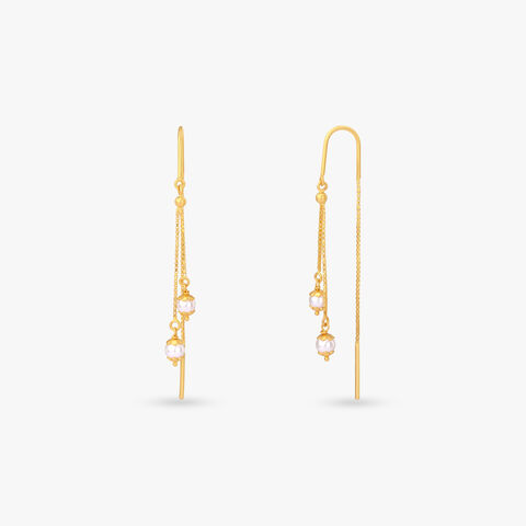 Delicate Swing Gold Hoop Earrings