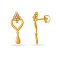 Fancy Teardrop Motif Gold Drop Earrings,,hi-res image number null