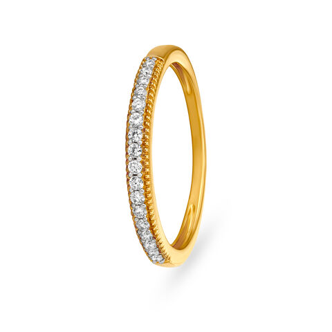 Sleek Band Style Diamond Finger Ring