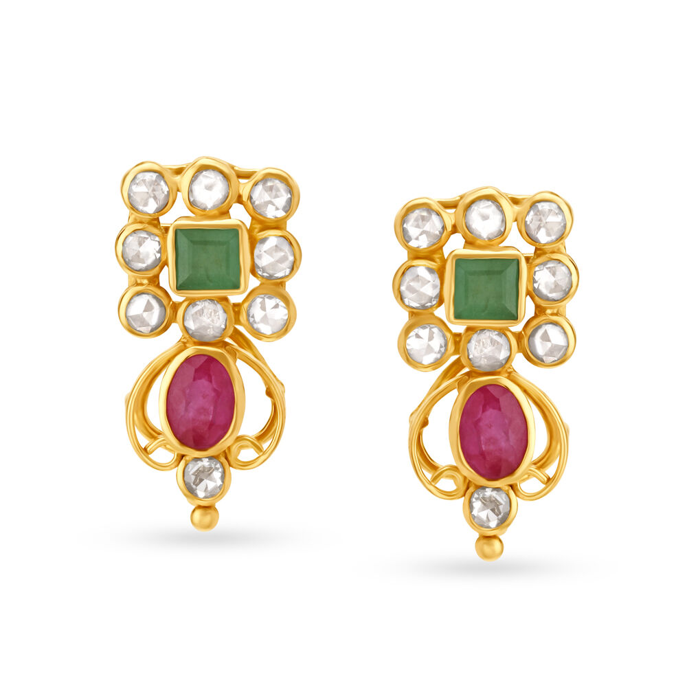 Uncut diamond earrings tanishq shop