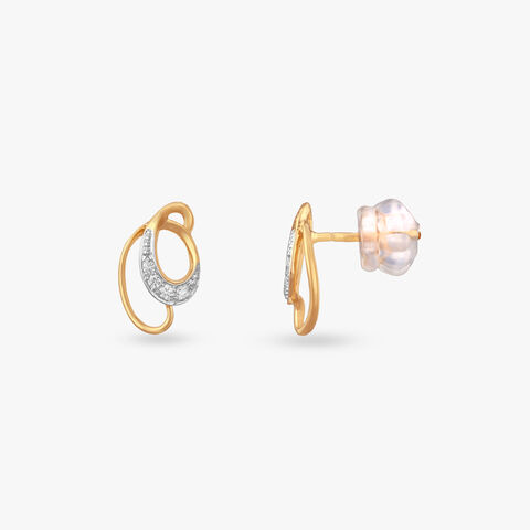 Radiant Loop Diamond Stud Earrings