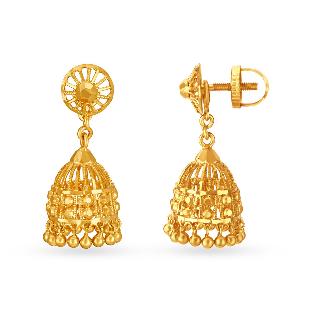 Tanishq shop jhumka temple