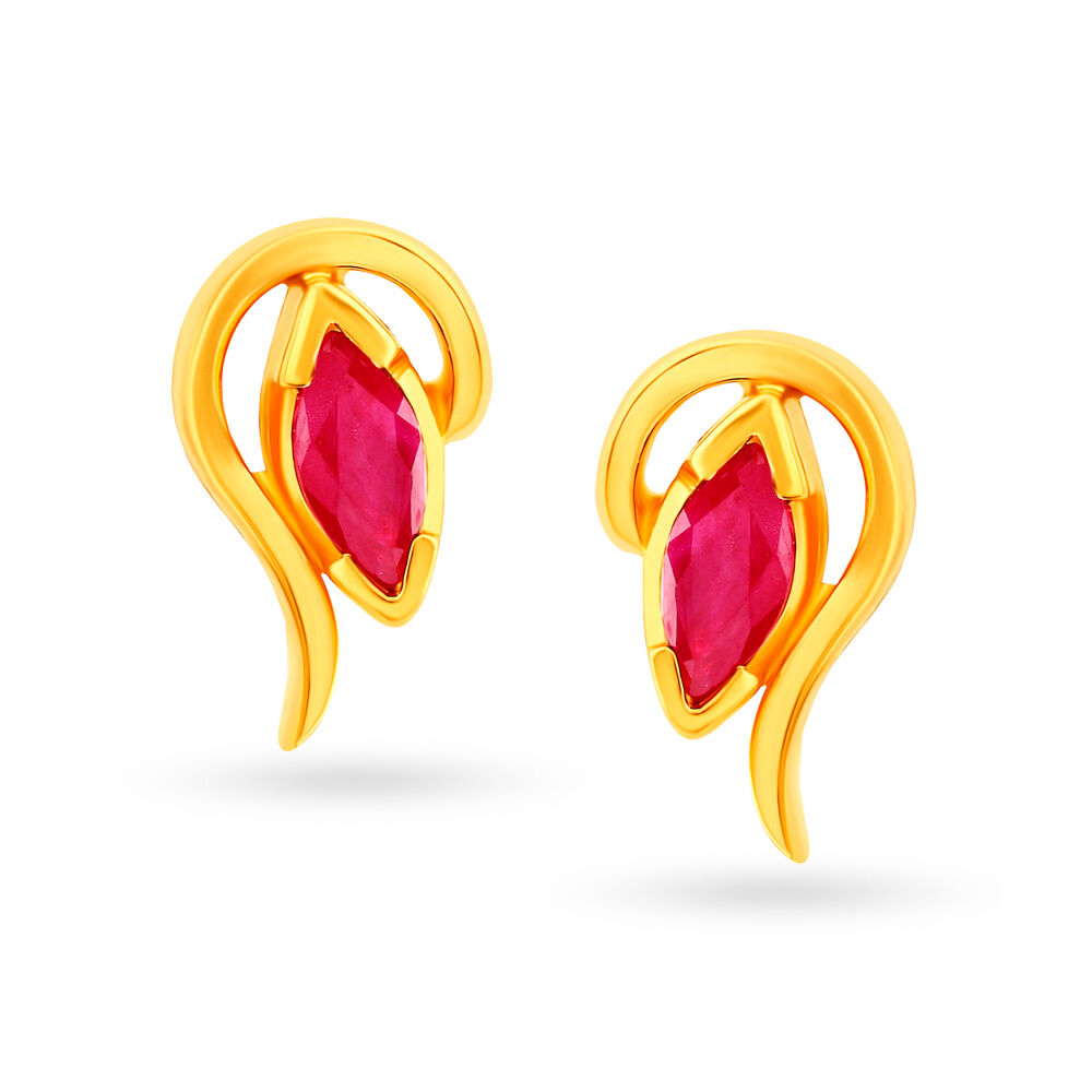 Ruby discount earrings tanishq
