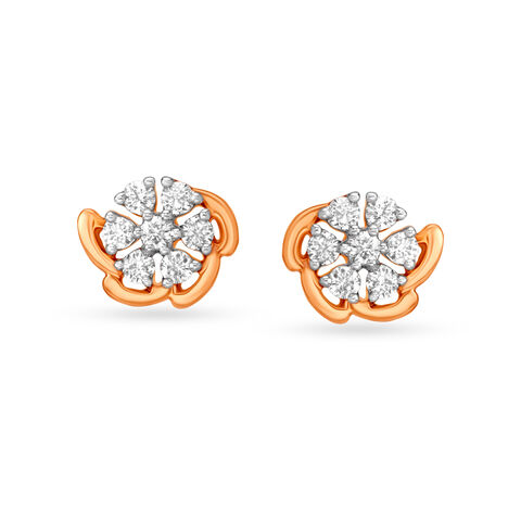 7 Stone Diamond Stud Earrings for Kids