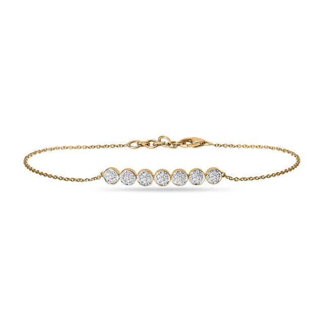 14 KT Yellow Gold Moon Diamond Bracelet,,hi-res image number null