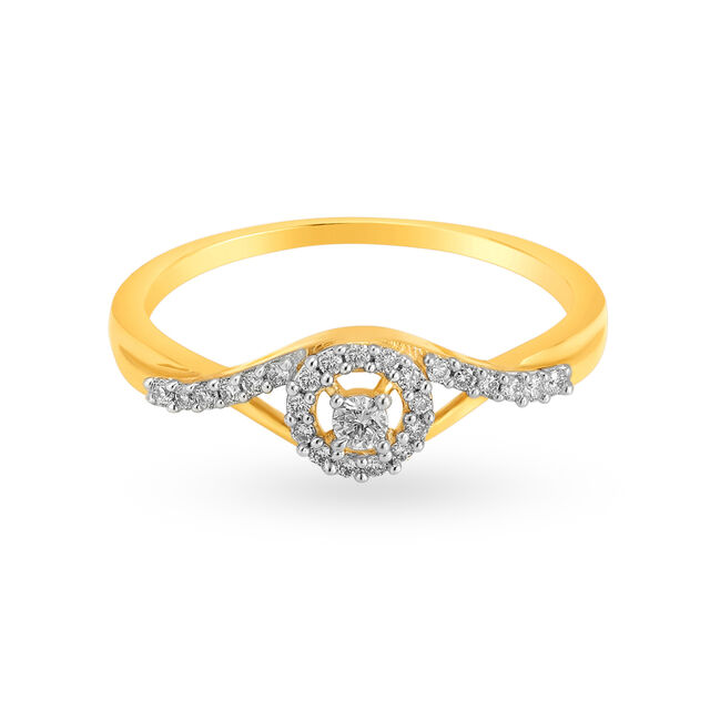 Spangled 18 Karat Yellow Gold And Diamond Finger Ring,,hi-res image number null