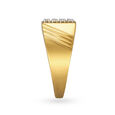 Bold 18 Karat Yellow Gold And Diamond Textured Finger Ring,,hi-res image number null