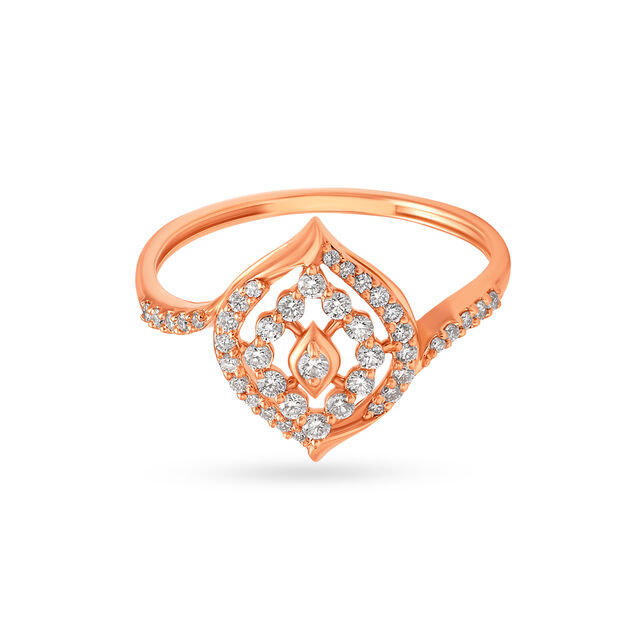 Modish Floral Diamond Finger Ring