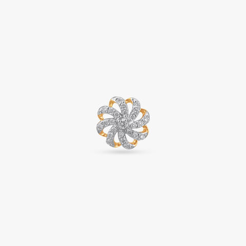 Swirl Bloom Diamond Nose Pin
