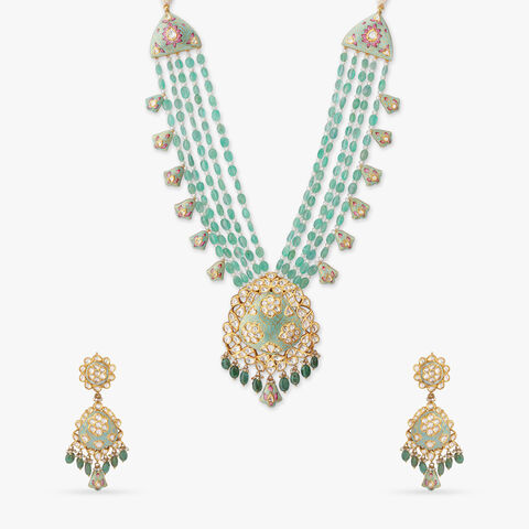 Meenakari Emerald Rani Haar Set