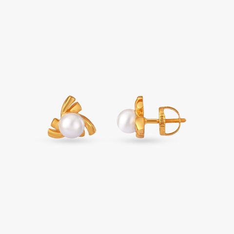 Petal Swirl Gold Stud Earrings