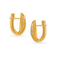 Leaf Inspired Gold Hoop Earrings,,hi-res image number null