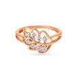 Classy Leaf Rose Gold Finger Ring,,hi-res image number null