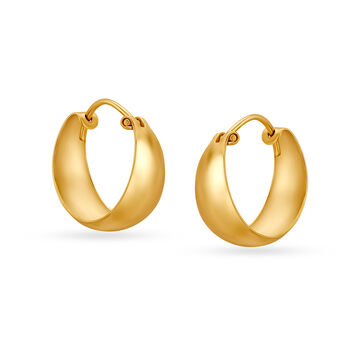 22 KT Yellow Gold Alluring Minimalistic Hoop Earrings