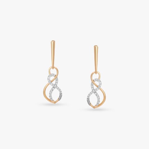 Harmony Wave Diamond Drop Earrings
