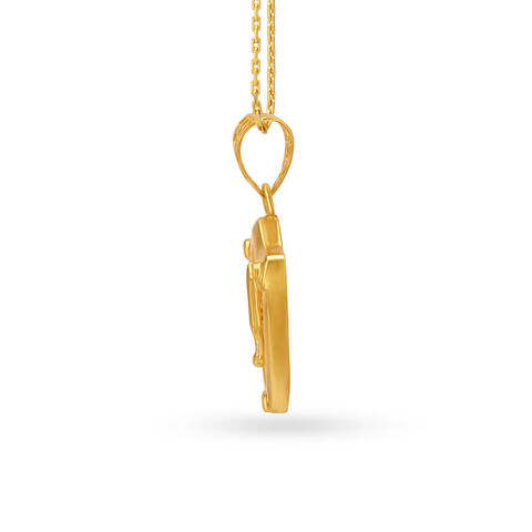 Khanda Shield Gold Pendant for Men