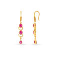 Sleek Gold and Ruby Hoop Earrings,,hi-res image number null