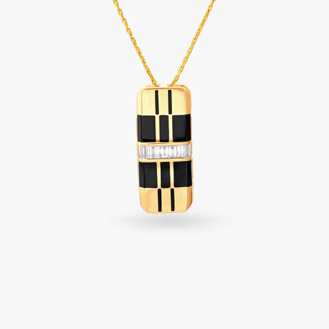 Geometric Charm Diamond Pendant for Men