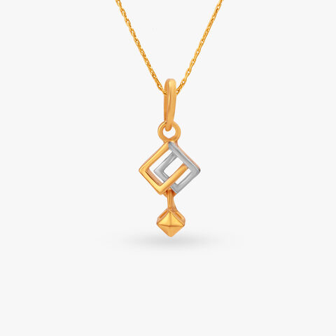 Classy 22 Karat Yellow Gold Geometric Pendant