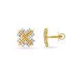 Cross Shape Gold Stud Earrings for Kids,,hi-res image number null