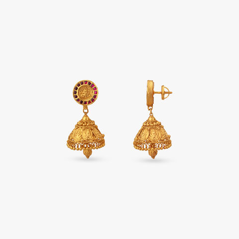 Lakshmi Medallion Jhumka Earrings