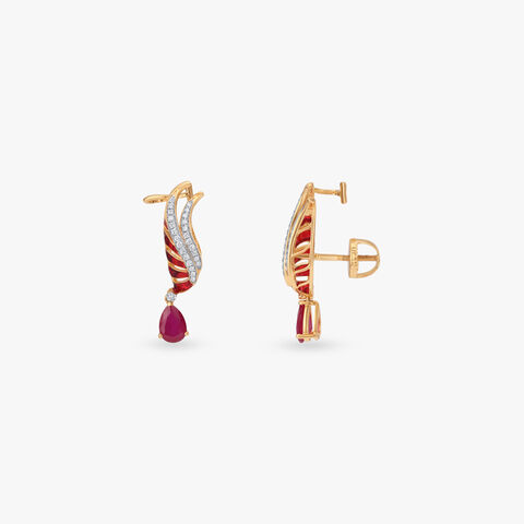 Winged Radiance Diamond Drop Earrings