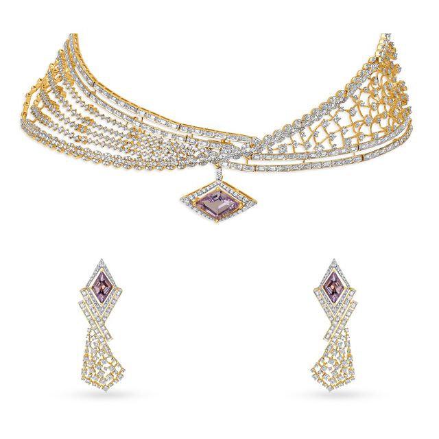 Diamond and Amethyst Necklace Set,,hi-res image number null