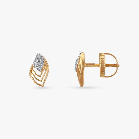 Ripple Radiance Diamond Stud Earrings