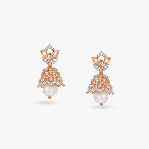Delicate Regal Diamond Jhumka Earrings