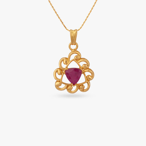 Floral Loop Gold Pendant