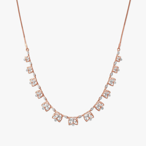 Floral Cascade Diamond Necklace Set