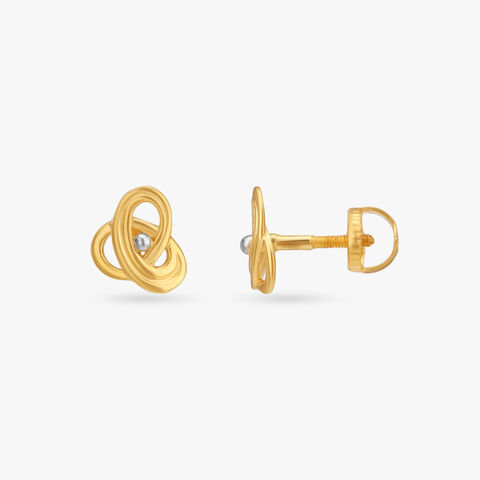 Play Loop Gold Stud Earrings for Kids