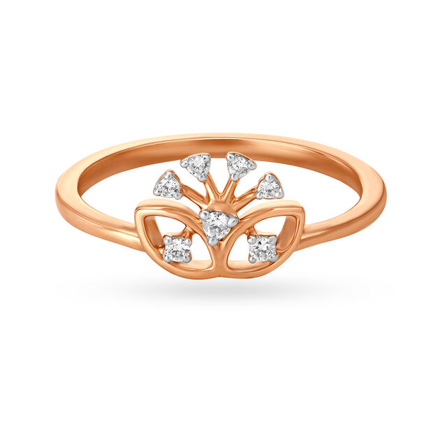18KT Gold Ring With A Floral Crown,,hi-res image number null