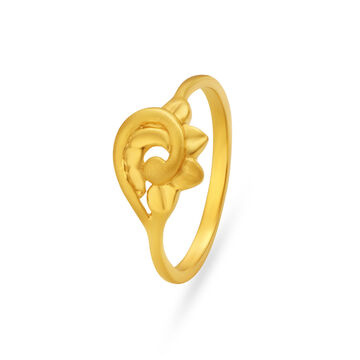 Stylish Floral Gold Finger Ring For Kids