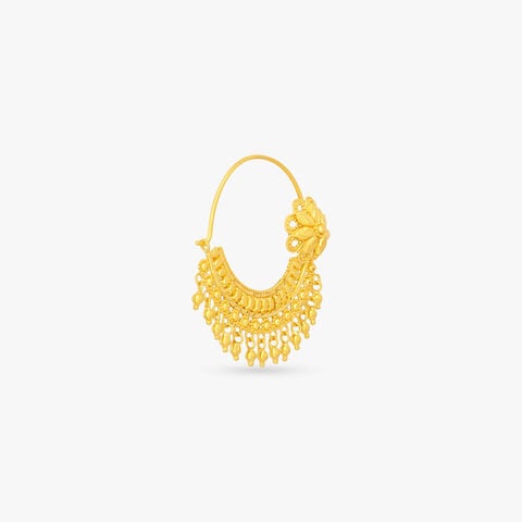 Floral Tassel Gold Nose Pin
