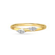 14 KT Yellow Gold Minimalist Greenery Diamond Finger Ring,,hi-res image number null