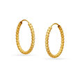 22 KT Yellow Gold Radiant Beaded Hoop Earrings,,hi-res image number null