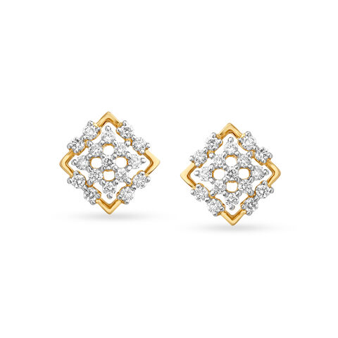 Striking Diamond Stud Earrings