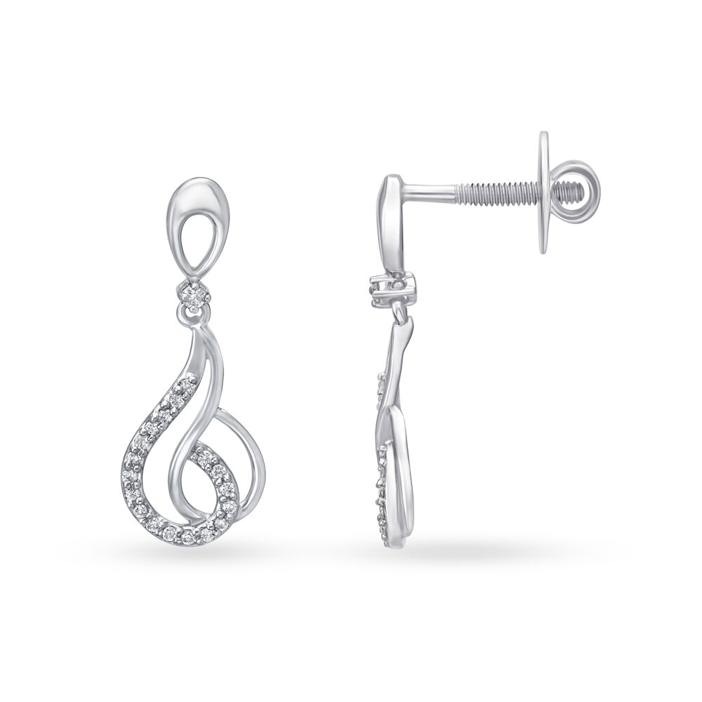 Tanishq top platinum earrings