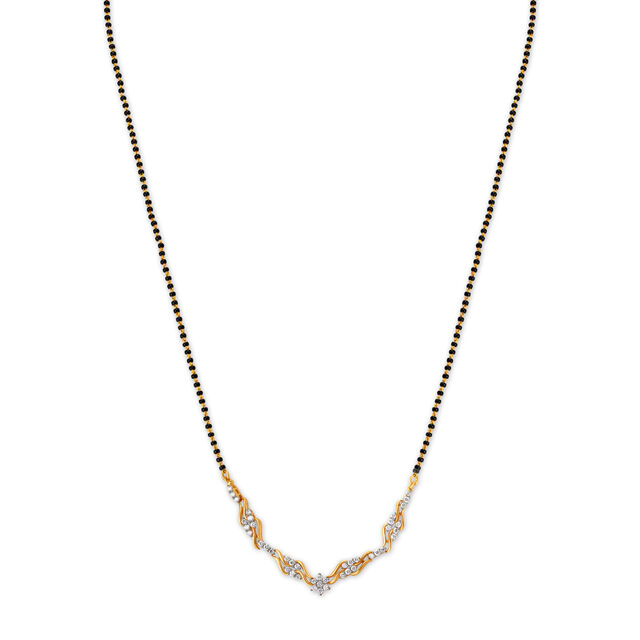 Fancy Gold and Diamond Mangalsutra,,hi-res image number null
