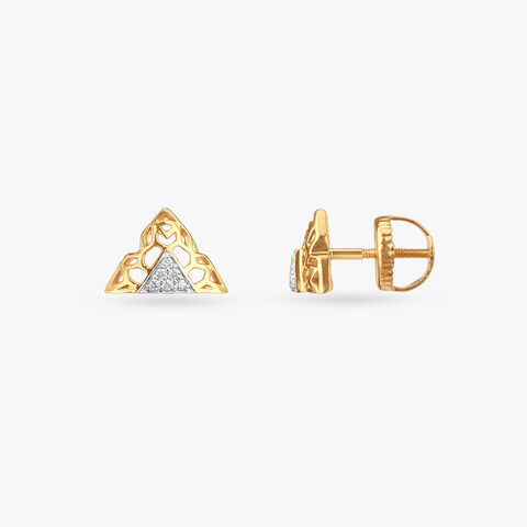 Geo Chic Diamond Stud Earrings
