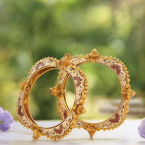 Sonar Alpona Kankan Gold Bangles