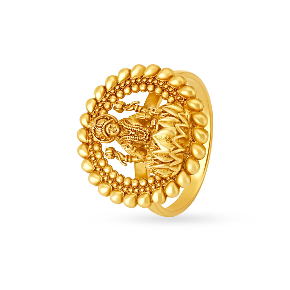 Buy 18Kt Gold Goddess Lakshmi Devi Diamond Ring 148VU7009 Online from  Vaibhav Jewellers