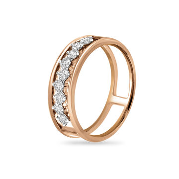 14 KT Rose Gold Half Eternity Diamond Ring